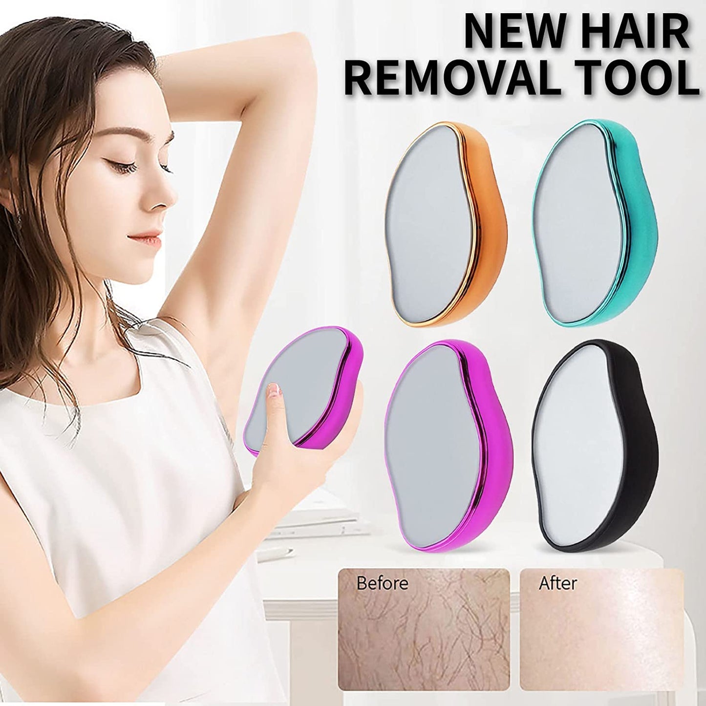 Crystal Hair Eraser Painless Mini Epilator for Smooth Skin (Random Color)