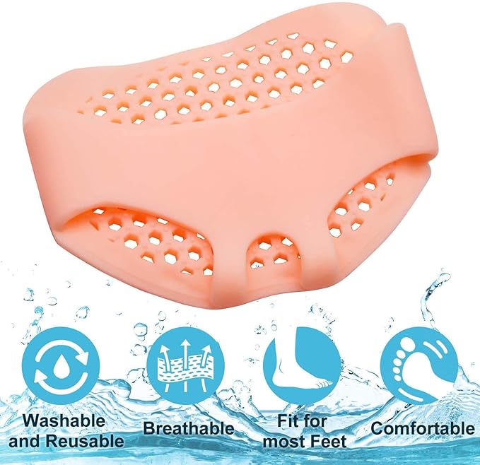 Silicone Gel Half Toe Heel Sleeves Pain Relief Insoles, Pack of 5