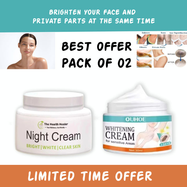 Health Healer Night & Whitening Cream Set 50ml & 30ml for Sensitive Areas (7-Day Results)