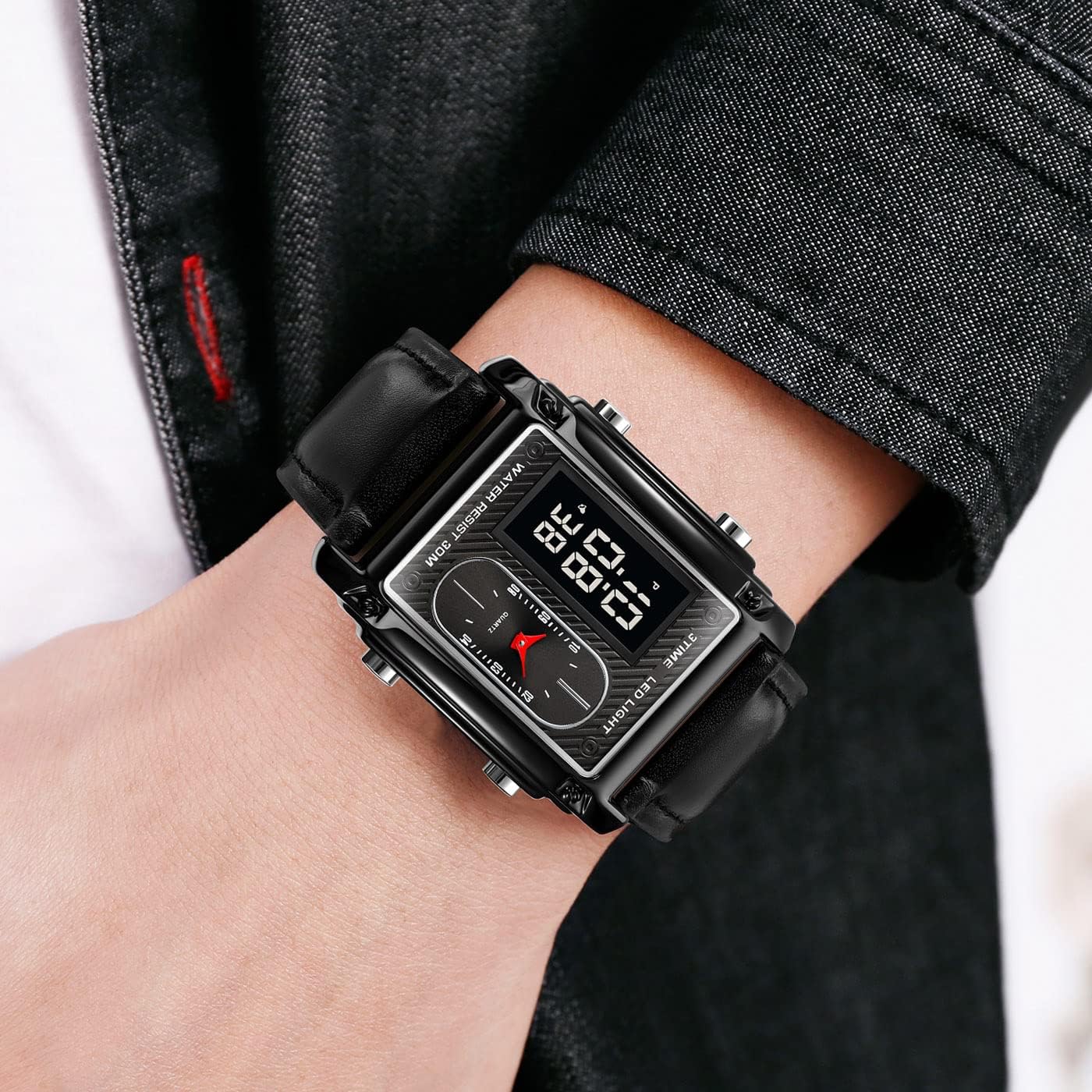 Skmei 1868 Men's Luxury Watch Digital Analog (Full Black, No Box)