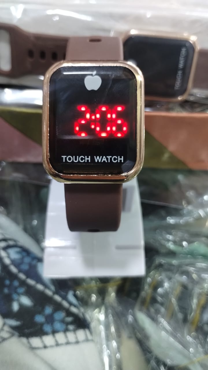 Touch LED Digital Watch Unisex Sport Square Clock (Random Color)
