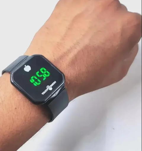 Touch LED Digital Watch Unisex Sport Square Clock (Random Color)