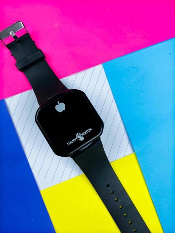 Touch LED Digital Watch Unisex Sport Square Clock (Random Color)