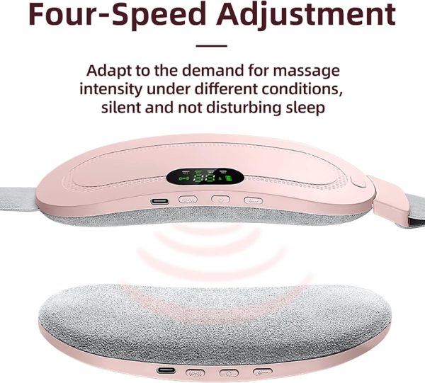 Menstrual Heating Pad Belt Cramp Relief with 3 Heat Levels & 4 Massage Modes