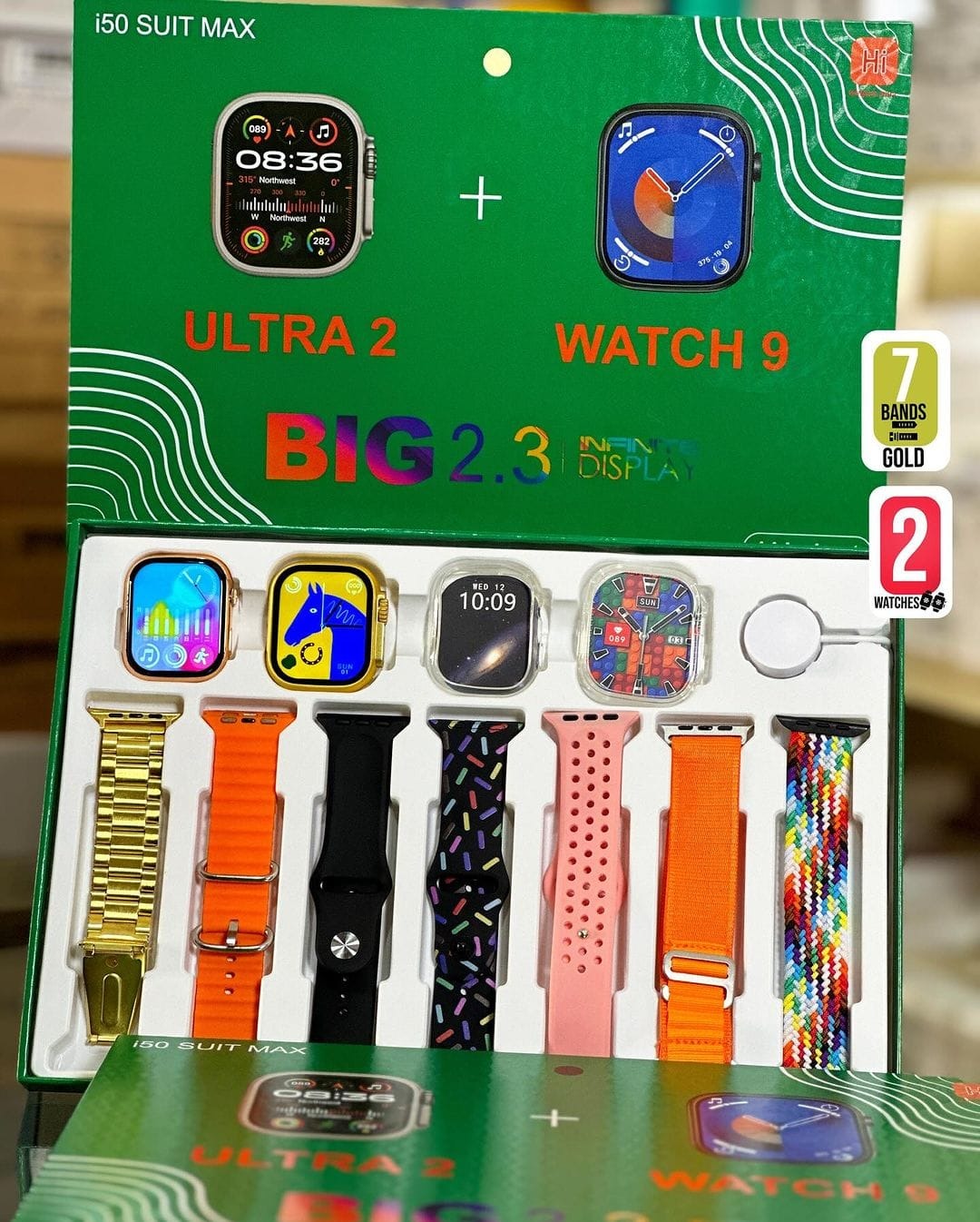 Smart Watch Bundle 2 Watches, 7 Straps, 2 Covers