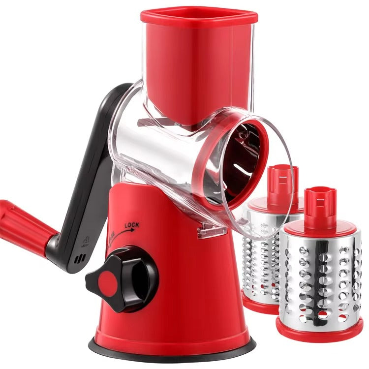 Tabletop Drum Grater 3-in-1 Manual Slicer, Cutter & Grater (Random Color)