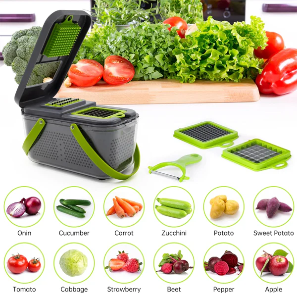 22-Pcs Vegetable Cutter Set Multifunctional Slicer, Dicer & Chopper