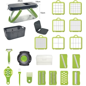 22-Pcs Vegetable Cutter Set Multifunctional Slicer, Dicer & Chopper