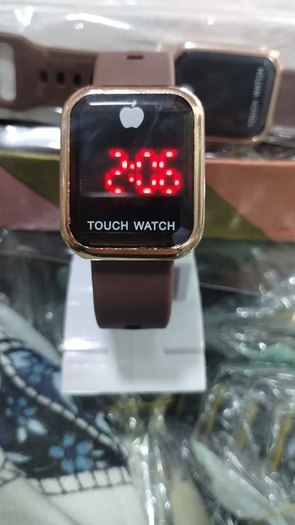 Touch LED Digital Watch Unisex Sport Square Clock (Random Color)