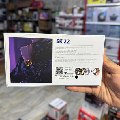 SK 22 Smartwatch 2 Bodies, 2 Straps, AMOLED Display