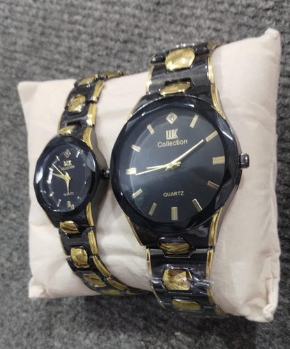 Elegant Couple Watch Set Dual-Tone Quartz (Golden)