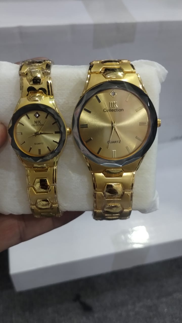 Elegant Couple Watch Set Dual-Tone Quartz (Golden)