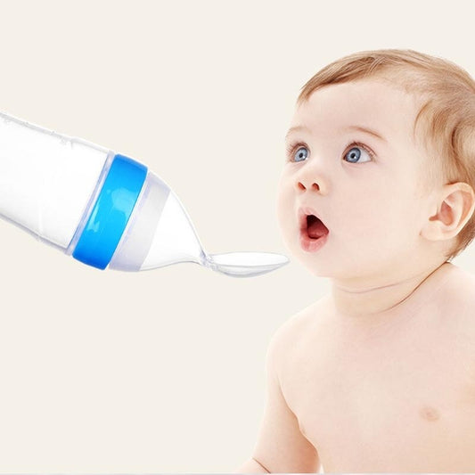 Silicone Baby Feeding Bottle Spoon Soft & Safe Food Dispenser (Random Color)