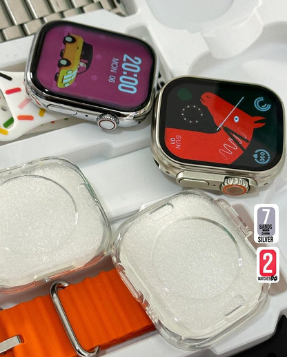 Smart Watch Bundle  2 Watches, 7 Straps, 2 Covers