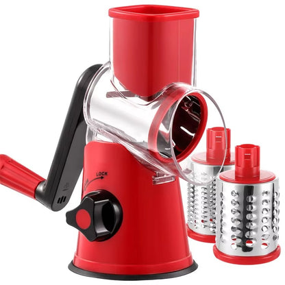 Tabletop Drum Grater 3-in-1 Manual Slicer, Cutter & Grater (Random Color)