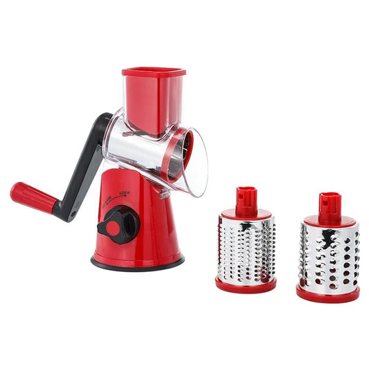 Tabletop Drum Grater 3-in-1 Manual Slicer, Cutter & Grater (Random Color)